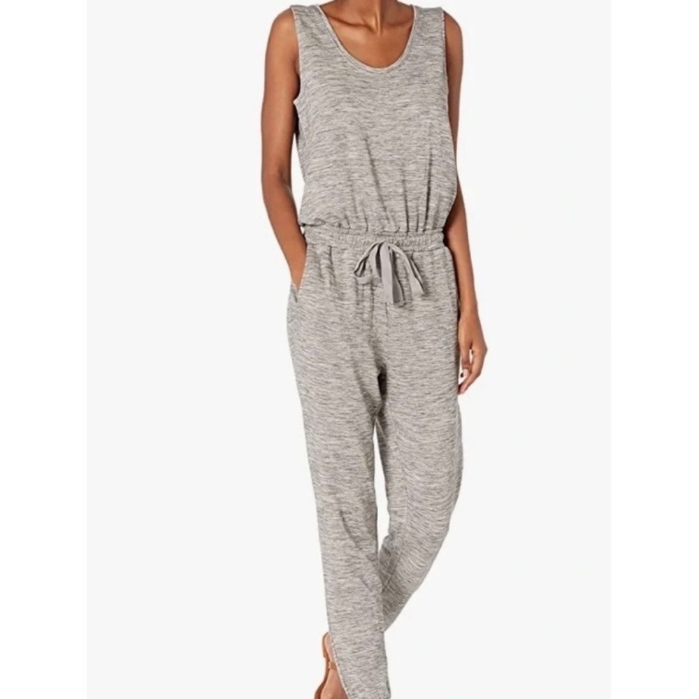 Daily Ritual Jumpsuit S Gray Excellent Sleeveless Jogger Space Dye Athlesure